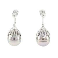 TASAKI Baroque Pearl Earrings, Pearl and Silver, Approx. 9.4g, for Women [Secondhand]