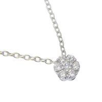 Ponte Vecchio Floral Necklace, Set with 7 Diamonds, 18K White Gold with Diamonds, 0.10ct Floral, Approx. 1.9g, Secondhand, for Women