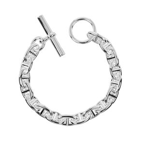 Pre-owned Hermès Chaine d'Ancre PM bracelet for women, approximately 15.5cm wrist, made of 925 silver, weighing approximately 38g.