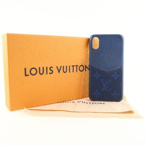 二手LOUIS VUITTON Taigarama iPhone X/Xs 智慧型手機殼，M30273，皮革，藍色，BC2119，男女通用
