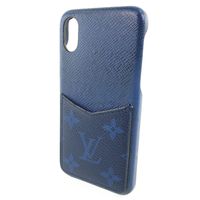 Pre-owned LOUIS VUITTON Taigarama iPhone X/Xs Smartphone Case, M30273, Leather, Blue, BC2119, Unisex.