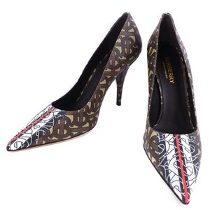 Burberry Monogram 高跟鞋 8018752 1003 PVC 和小牛皮 棕色 Monogram 女款 [未使用]