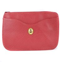 Pre-owned Christian Dior Dior leather clutch bag, red, with zipper, for women.