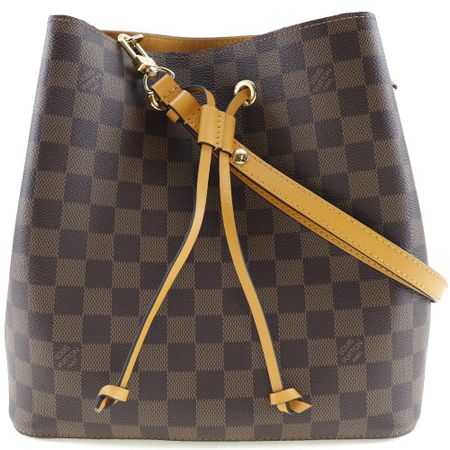Second-Hand LOUIS VUITTON Neonoe Shoulder Bag N40213, Damier Canvas, Made in France, 2020, Brown, AH1220, Shoulder Strap, Drawstring, Neonoe, Women's.