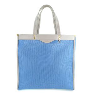 Anya Hindmarch tote bag, light blue calfskin, open, women's [pre-owned]