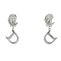 Pre-owned Christian Dior silver earrings, approximately 5g, for women.