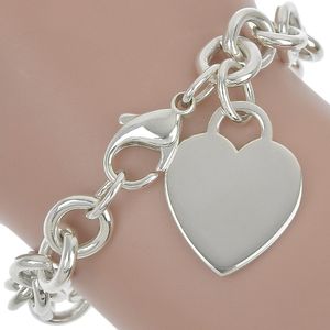Tiffany & Co. Return to Tiffany Bracelet with Heart Tag, 925 Sterling Silver, Made in the USA , Heart, Approx. 34.1g, Pre-owned, Women's.
