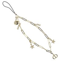 Pre-owned Christian Dior Charm Star Logo Cell Phone Strap with Gold Metal Star