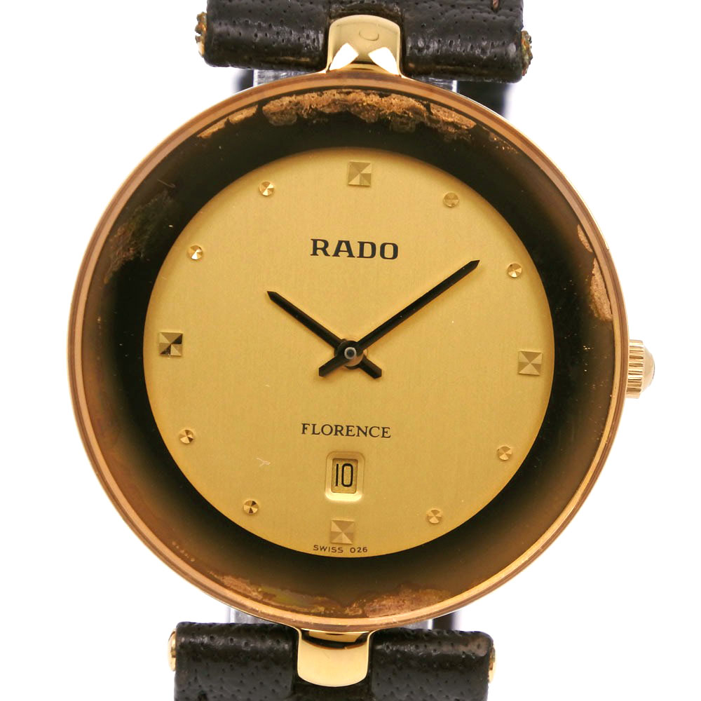RADO ラドー ラウンド スイス クォーツ ゴールド文字盤 腕時計 メンズ