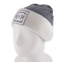 CHANEL COCO Mark knit cap, Sport Line, wool, silk, and cashmere, white, for women. [Unused]