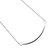 Pre-owned Tiffany & Co. T Smile Necklace, 18K White Gold, approximately 2.9 grams, Women's.
