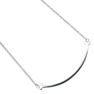 티파니 TIFFANY&Co. T 스마일 스몰 목걸이 K18 화이트 골드 약 2.9 g T 스마일 small 여성 【중고】