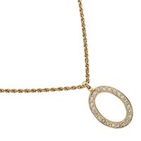 Pre-owned Christian Dior vintage circle necklace with gold-plated and rhinestones, made in Germany, approximately 29g, for women.