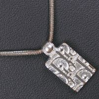 Pre-owned Christian Dior Trotter necklace with square rhinestones, approximately 8.7g, for women.