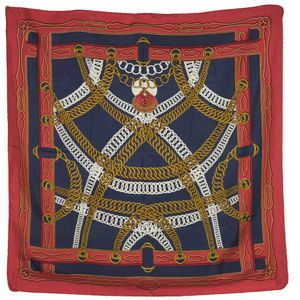 愛馬仕Carree 90絲巾,絲綢,紅色/藍色,女士款
