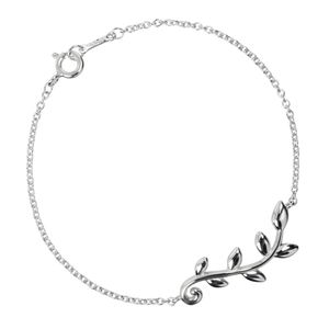 Tiffany & Co. Olive Leaf Bracelet, 925 Sterling Silver, Approx. 2.54g, Women's [Pre-owned]