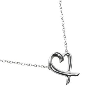 Tiffany & Co. Loving Heart Necklace by Paloma Picasso, 925 Sterling Silver, Heart, Approx. 1.7g, Women's [Pre-owned]