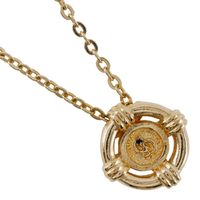 Pre-owned Christian Dior CD necklace, gold-plated, approximately 4.8g, for women.