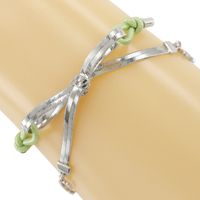 Pre-owned Dior CD RIBON Bracelet, Metal and Rubber, Silver/Yellow-Green RIBON, Approx. 4.6g, Women's
