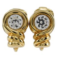 Pre-owned Christian Dior vintage earrings with gold plating and rhinestones, made in Germany, approximately 5.4g, for women.