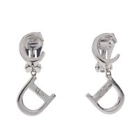 Pre-owned Christian Dior CD logo earrings, silver, approximately 5.5g, for women.
