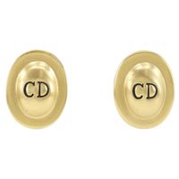 Pre-owned Christian Dior vintage gold-plated earrings, approximately 19.4g, for women.