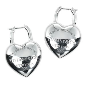 Pre-owned Tiffany & Co. Full Heart earrings in 925 silver, approximately 21.82g. Women's.