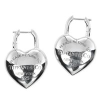 Pre-owned Tiffany & Co Return to Tiffany Heart Earrings, 925 Sterling Silver, approximately 22 grams, Women's.