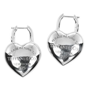 Tiffany & Co. Return to Tiffany Full Heart Earrings, 925 Sterling Silver, Approx. 22g, Women's [Pre-owned]