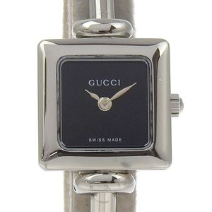 นาฬิกา Gucci Bangle มือสอง ตัวเรือนสแตนเลส 1900L กลไกควอตซ์ หน้าปัดแบบอนาล็อก หน้าปัดสีดำ สำหรับผู้หญิง
