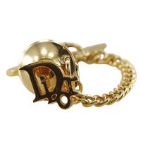 Pre-owned Christian Dior tie tack, tie pin, logo pin brooch, gold-plated, men's.