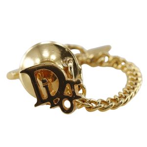 二手 Christian Dior 领带夹、领带别针、标志别针胸针、镀金、男士。