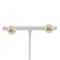 Pre-owned Christian Dior pearl and metal earrings for women, approximately 3g