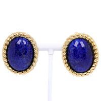 Pre-owned Christian Dior vintage gold-plated earrings, blue, made in Germany, approximately 35.5g, for women.