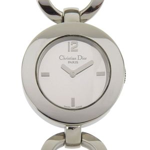 二手 Dior Maris 手表 CD022110，不锈钢，石英机芯，模拟显示，黑色表盘，女士。