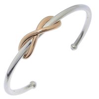 Tiffany & Co. Infinity Cuff Bangle, 925 Sterling Silver and 18K Rose Gold, approximately Infinity, Women's [Pre-owned]