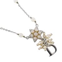 Pre-owned Christian Dior star motif necklace, silver, approximately 7.3g, for women.