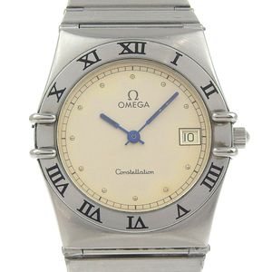 二手OMEGA星座系列男士手錶，日期顯示，1510.30，不鏽鋼，石英機芯，模擬顯示，米色錶盤