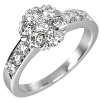 ヴァンクリーフ＆アーペル Van Cleef & Arpels フルーレット 8号 リング・指輪 Pt950プラチナ×ダイヤモンド 約4g Fulllet レディース【中古】