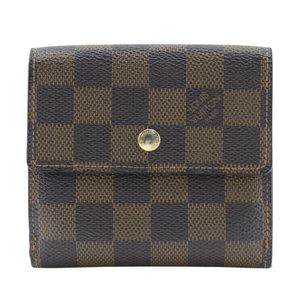 Pre-owned LOUIS VUITTON Porte Billets Cartes Credit bifold wallet, double snap closure, N61652, Damier canvas, made in France, 2006, brown, SP0056, unisex.