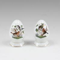 Herend Rothschild 鳥形鹽瓶和胡椒瓶，250/RO 和 260/RO，瓷器，匈牙利製造，二手