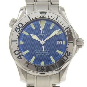 二手OMEGA海馬專業300腕錶 2263.8 不鏽鋼款，石英機芯，模擬顯示，藍色錶盤。適合男士的二手海馬系列腕錶。