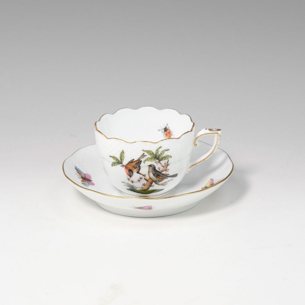 ヘレンド HEREND ロスチャイルドバード 食器 カップ＆ソーサー 711/RO 磁器 ハンガリー製 rothschild bird _【中古】