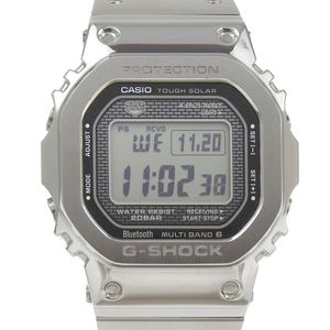 카시오 CASIO G쇼크 손목시계 풀 메탈 GMW-B5000D-1JF 스테인리스 스틸 일본제 솔러 전파 시계 디지털 표시 블랙 문자판 G shock 맨즈【중고】