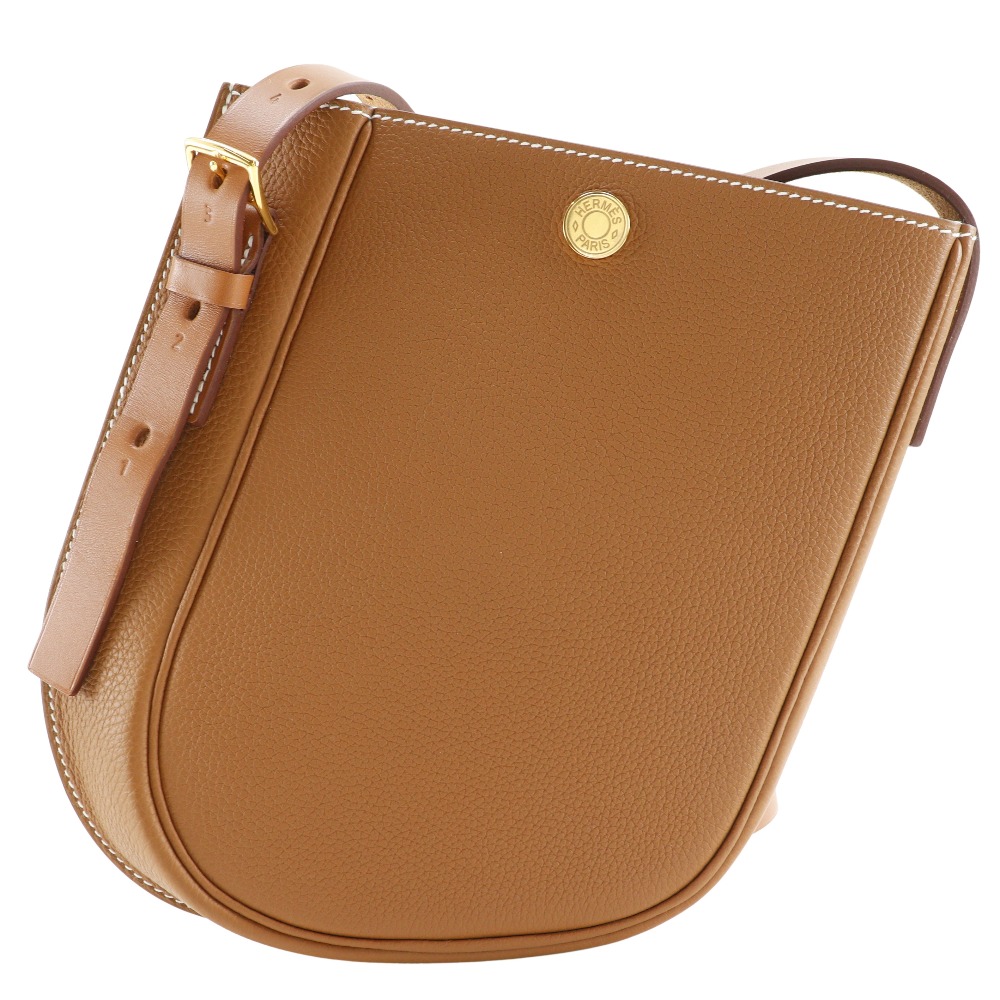 Pre-owned Hermès Perspective Cavalier 21 Shoulder Bag in Togo Gold