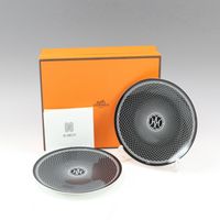 Hermès Ash Deco H Deco 餐具，2 x 14 公分Plate，Ash Deco H Deco（未使用）