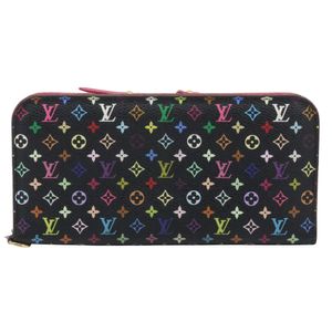 Pre-owned LOUIS VUITTON Portefeuille Unsolit Long Wallet M93754 Monogram Color Grenard, Made in Spain, 2009, Black/Pink, CA2079, Snap Buttons, Women's.