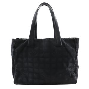 Pre-owned Chanel Tote MM New Travel Line Tote Bag A15991, Nylon Canvas, Made in Italy, Black, Shoulder/Handbag, A4 Size, Open, Women's