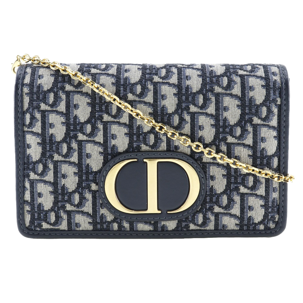 二手Christian Dior Trotter Oblique 帆布和皮革雙向腰包單肩包，義大