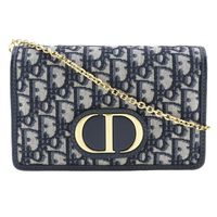 Pre-owned Christian Dior Trotter Oblique Canvas and Leather 2-Way Waist Pouch Shoulder Bag, Made in Italy, Navy, Crossbody, Snap Button closure, Women's.